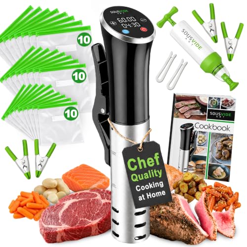 Sous Vide Cooker 1000W | Digital Sous Vide Machine with 30 Vacuum Seal Bags