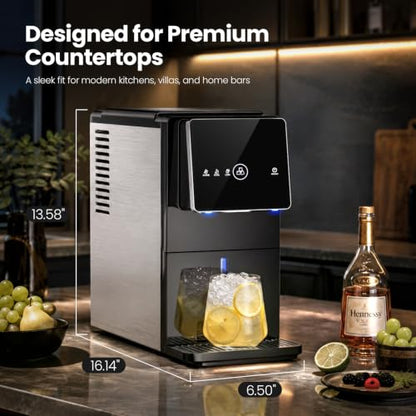 AGKUCKY Nugget Ice Makers Countertop, 35 lbs/24hrs Auto Drop Ice