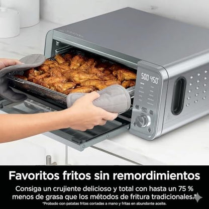 Ninja FT405CO 10-in-1 Digital Air Fry Oven with Extra Large Capacity, Flip Up and Away, Stainless Steel Body, and Temperature Control (Renewed)
