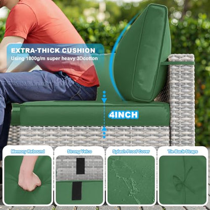 Sweecci Outdoor PE Wicker Rattan Modular Patio Sectional Sofa Set