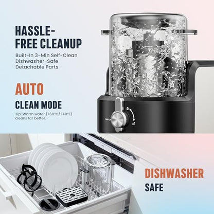 YOIMOIMO 2-in-1 Slushie Machine & Soft Serve Ice Cream Maker with 6 Presets