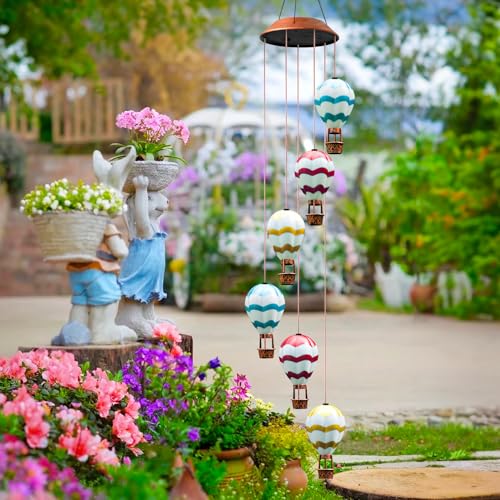 Singingarden Solar Wind Chimes for Outside - Solar Lights Outdoor Decor Gifts for Women Mom Grandma Birthday Gifts