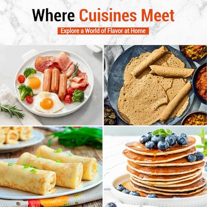 Mangoct 18.5” Electric Injera Maker, Mitad for Ethiopian Injera, Pancake Teff Maker, Electric Griddle with Lid, Non-Stick Surface, Easy to Clean, Adjustable Mechanical Knob Control, Even Heating