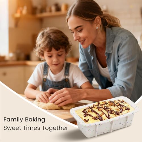 CAKETIME Silicone Mini Loaf Pans Set of 4, 2.7x5.4 Inch Non-Stick Mini Bread Loaf Pans for Baking Homemade Toast, Brownie, Loaf, Cake, Meatloaf