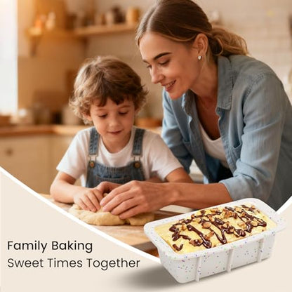 CAKETIME Silicone Mini Loaf Pans Set of 4, 2.7x5.4 Inch Non-Stick Mini Bread Loaf Pans for Baking Homemade Toast, Brownie, Loaf, Cake, Meatloaf