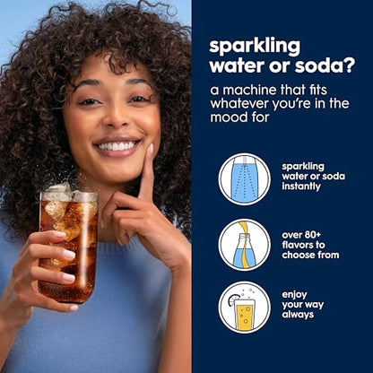 SodaStream E-Duo Sparkling Water Maker (Black) with 60L CO2, 1 BPA- Free Carbonating Bottle and (1)1L Glass Bottle