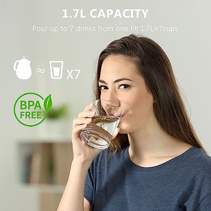 Evoloop 1.7L Electric Kettles, BPA Free Tea Kettle, Hot Water Boiler Heater, Stainless Steel Teapot, Auto Shut-Off & Boil-Dry Protection, 120V/1500W