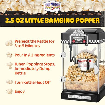 Great Northern Popcorn Little Bambino 2.5oz Popcorn Machine, Black