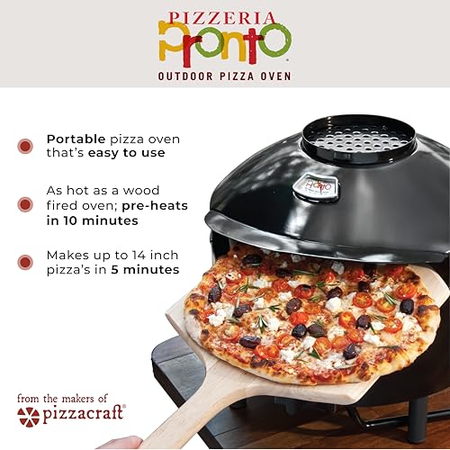Pizzacraft Portable Outdoor Pizza Oven - Stonebaked Pizza Oven - Thermabond Technology, Even Heat Distribution, and 2 Baking Stones - Stainless Steel - Perfect for Backyard, Camping, and Tailgating
