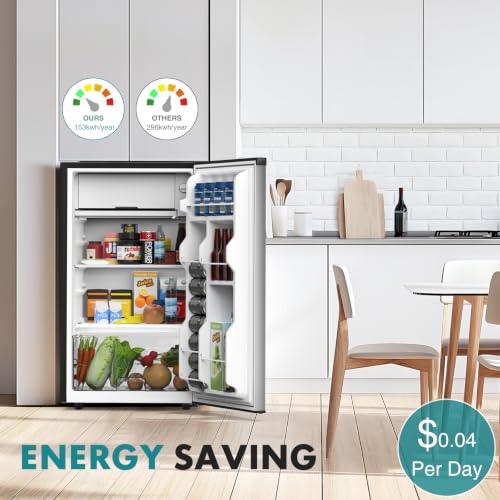 OLIXIS 3.2 Cu.Ft Mini Fridge with Freezer, Single Door Compact Refrigerator