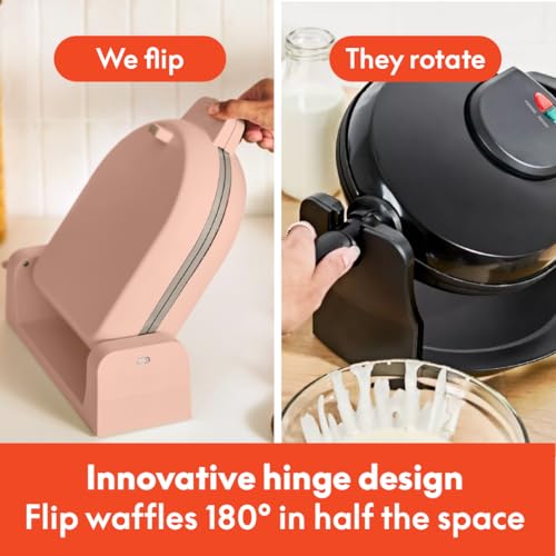 bella Fits-Anywhere™ Flip-n-Store Non-Toxic Belgian Waffle Maker, Blossom