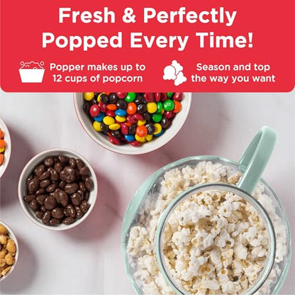 Ecolution Patented Micro-Pop Microwave Popcorn Popper with Temperature Safe Glass, 3-in-1 Lid Measures Kernels and Melts Butter, Made Without BPA, Dishwasher Safe, 3-Quart, Aqua