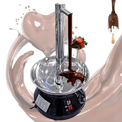 Chocolate Fountain Machine, Faucet Model Chocolate Waterfall Machine, Stainless Steel Chocolates Fountain Warmer with Chocolates Melting Function for Party, Wedding, Birthday (Black)