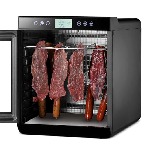 Magic Mill Premium Food Dehydrator Machine (15 Extra-Large Stainless Steel Trays) 800W Dryer for Beef Jerky, Fruits, Vegetables, Dog Treats, 48 Hour Digital Timer - 95°-167° Temperature Control