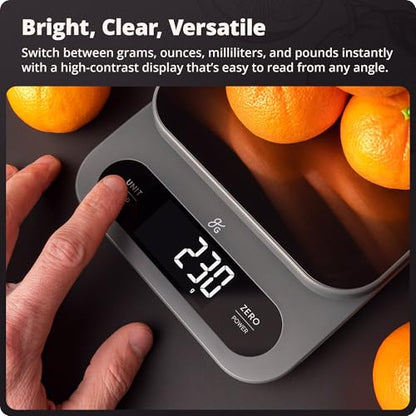 Greater Goods Digital Food Scale for Kitchen & Baking, 10kg/22lb High-Capacity Weight Scale with 1g Precision, Stainless Steel Platform, Hi-Def LCD, Ideal for Bread, Sourdough & Bulk Cooking