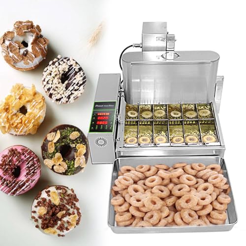 Kolice Commercial 2600pcs/hour Mini 6 Rows Donut Machine, Frying Doughnut Machine, Donut Maker, Street Food Snack Food Equipment, Auto counting, turning