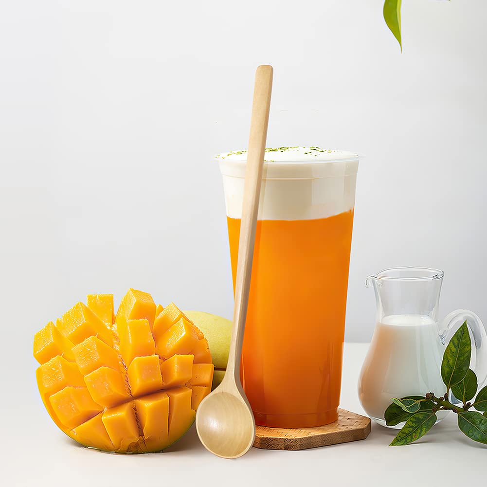 1 Pieces Olive Wooden Spoon,11 Inches Korean Style Long Handle Wooden Round Slotted Spoons for Jam Olive