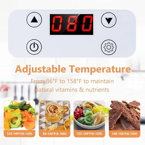 Food Dehydrator with Digital Timer, 6 Tier, BPA Free, Overheating Protection, Food Grade, Blue