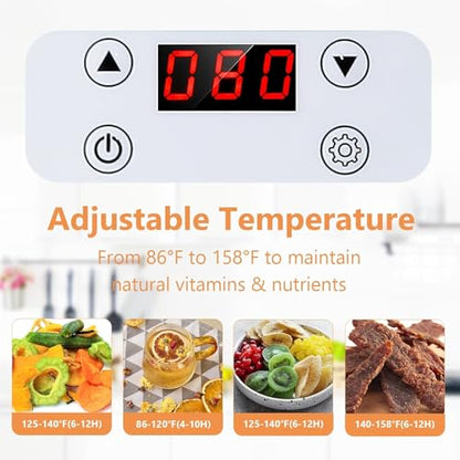 Food Dehydrator with Digital Timer, 6 Tier, BPA Free, Overheating Protection, Food Grade, Blue