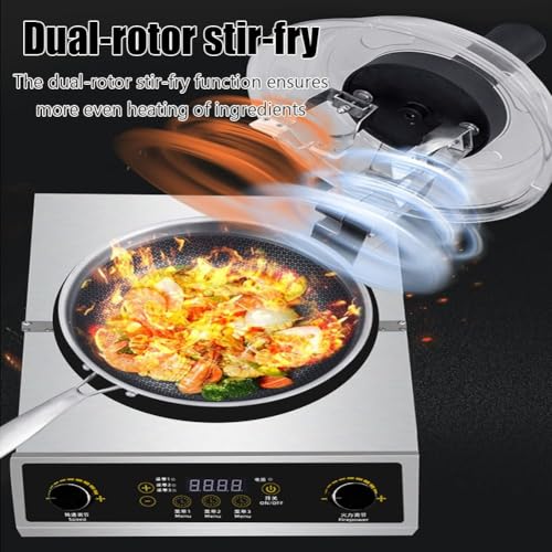 Automatic Stir Fry Machine 5KW, Commercial Electric Wok Cooker with 360° Planetary Mixing, Auto Stir Frying Robot, Smart Cooking Machine for Restaurant Kitchen