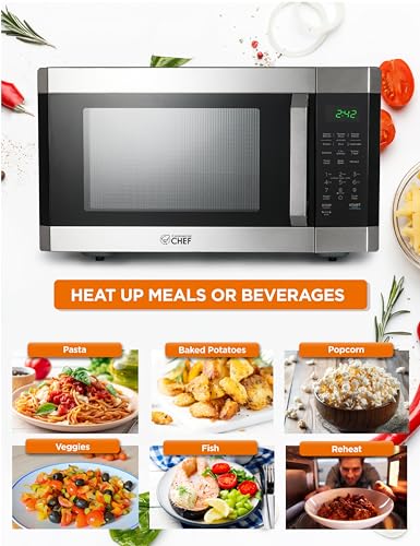 Commercial Chef 1.6 Cu. Ft. Countertop Microwave Oven, CHM16MS6, Stainless