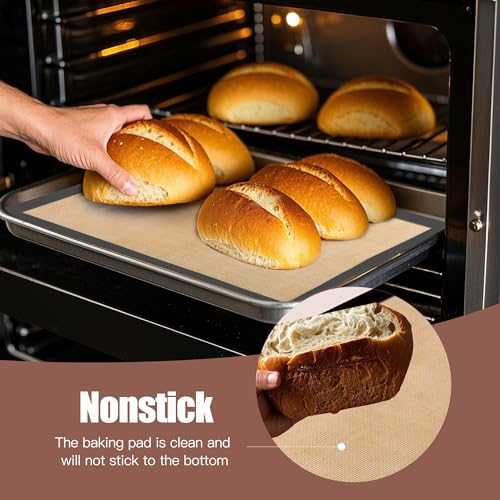 XSSDPDC Silicone Baking Mat 3 Pack, Non-Stick Food Safe Reusable Baking Sheets, 2 Medium & 1 Small Sizes for Cookies Macarons Bread, (Gray)