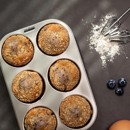 Fox Run Stainless Steel Extra Large Muffin and Cupcake Pan, 6 Cup Jumbo Muffin Tin