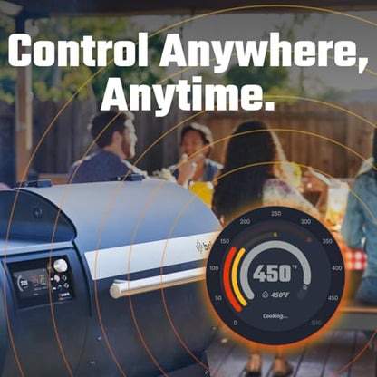 Brisk It Zelos-450 WiFi A.I. Electric Wood Pellet Smoker Grill - Smart Grill With Waterproof Cover– 450 sq.in Cooking Area,7-in-1 Outdoor Grill & Smoker, PID Controller (Up to 500°F), Meat Probe