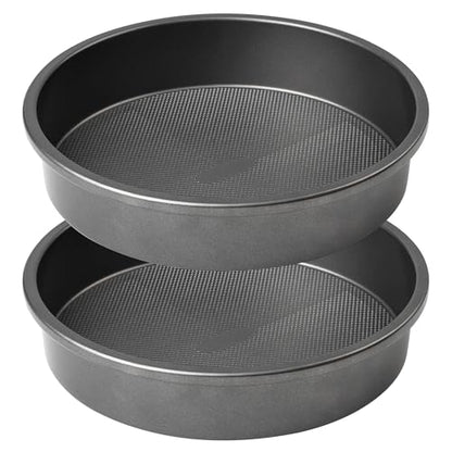 Tiawudi 9" Round Cake Pan Set of 2, 0.8mm Thick Heavy Duty Bakeware for Tiered & Layered Cakes, Nonstick Baking Pan with Diamond Texture for Even Heating, Cake Mold