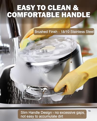 Cooks Standard Stainless Steel Stockpot 9 QT, Dutch Oven Pot with Lid, Professional Stock Pot with Lid for Pasta, Soup, Spaghetti, Oven Safe, Dishwasher Safe, Cookware for Canning, Boiling, Simmer