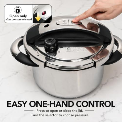MICHELANGELO 6.3QT/6L Stainless Steel Stovetop Pressure Cooker Set