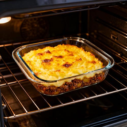 Vitrignis Glass Baking Dish - 2.4Qt Square 9x9 Baking Pan - Baking Pan With Oven Mitts - Glass Baking Dishes For Oven