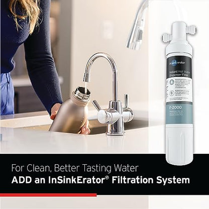 InSinkErator Stainless Steel Tank, HC250MBLK-SS HOT250 System, 2-Handle Drinking Faucet in Matte Black with 2/3-Gallon, Filter-Compatible Instant Hot/Cold Water Dispenser