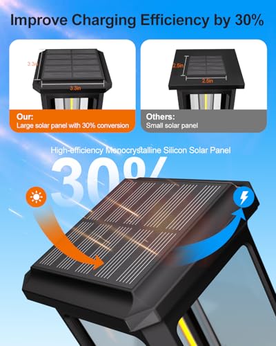 Tenmiro-Solar-Pathway-Lights-Outdoor-8-Pack-LED-Solar-Powered-Garden-Lights-Waterproof-IP65-Auto-On/Off-Outdoor-Light-for-Yard-Lawn-Patio-Path-Walkway-Driveway-Landscape-Lighting-Decor-3000K