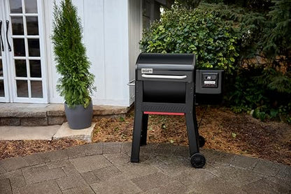 Weber Smoque™ 22‑Inch Pellet Smoker, Black – Outdoor BBQ Pellet Grill Up to 500 Degrees with SmokeBoost, SmoqueVent Airflow System & Rapid React PID Temperature Control