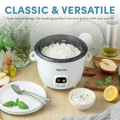 AROMA® 6-Cup (Cooked) / 1.5Qt. Bonded Granite® Rice & Grain Cooker, ARC-863NG