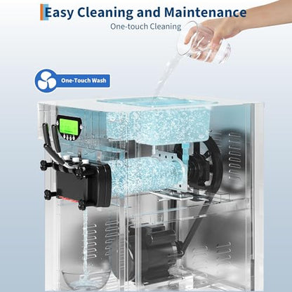Garvee Commercial Soft Ice Cream Machine, 2+1 Flavor 2450W Vertical Ice Cream Maker Commercial with Self-Cleaning, Easy Operate, 9.2-10.5 gal/h High Productivity for Home Snack Bar