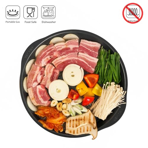 TECHEF - Korean BBQ Nonstick Grill Pan, KBBQ Grill Pan, PFOA-Free, Dishwasher Oven Safe, Made in Korea