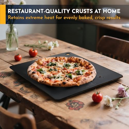 Loftern 14" x 16" Pizza Steel - Heavy-Duty Carbon Steel Baking Plate for Oven, Grill & Pizza Oven - Pro Pizza Stone for Bread, Sourdough, and Crisp Crust Perfection