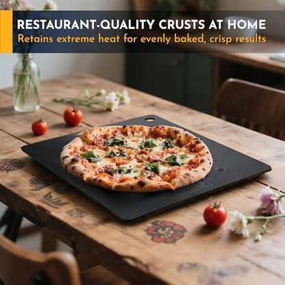 Loftern 14" x 16" Pizza Steel - Heavy-Duty Carbon Steel Baking Plate for Oven, Grill & Pizza Oven - Pro Pizza Stone for Bread, Sourdough, and Crisp Crust Perfection