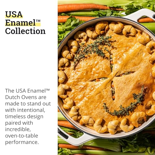 Lodge USA Enamel Dutch Oven 4.5 qt., White