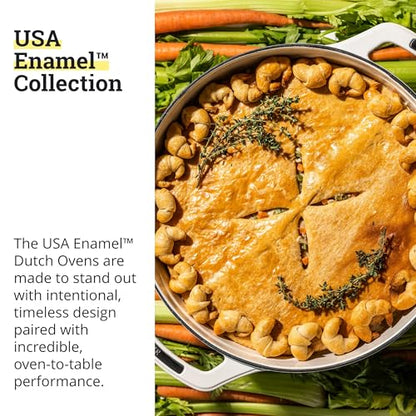 Lodge USA Enamel Dutch Oven 4.5 qt., White