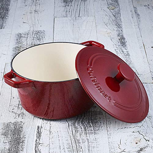 Cuisinart Chef's Classic Enameled Cast Iron Round Covered Casserole (Cardinal Red, 3- Quart)