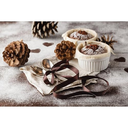 HIC Kitchen Souffle Ramekin, Fine Porcelain, For Baking Custards, Souffles, Condiments, And Desserts, 3-Ounce Capacity, Set of 6