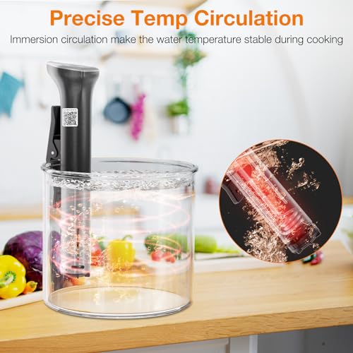 WiFi Sous Vide Precision Cooker 1100 Watts Sous Vide Machine Precision Immersion Circulator for Perfect Steak, Tender Chicken & Healthy Meals, Ultra-Quiet, App Recipes, Fast Heating, IPX7 Waterproof