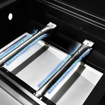 Royal Gourmet GD401C 4-Burner Propane Gas Grill and Griddle Combo with Cover, Griddle Grill Combo with 48,000 BTUs Output for Outdoor Cooking While Camping or Tailgating, Black & Silver