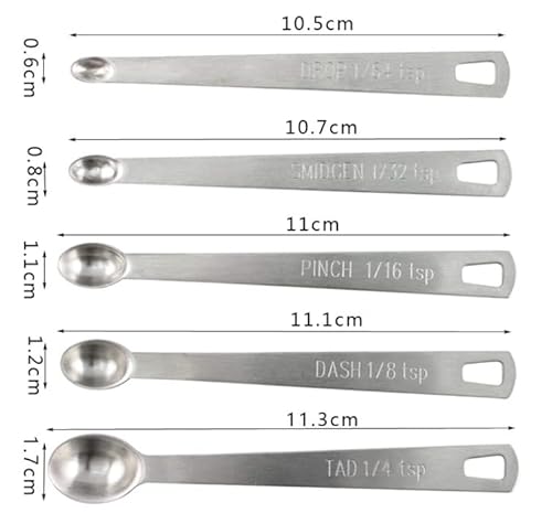 LIUSM Mini Measuring Spoons Set,Stainless Steel Measuring Spoons Set (Set of 5)