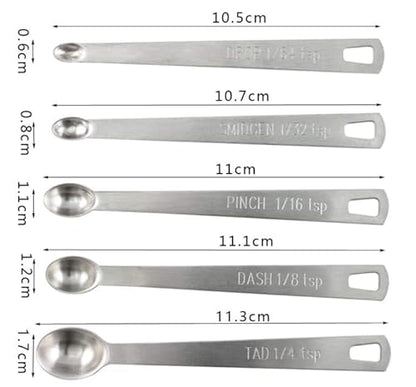 LIUSM Mini Measuring Spoons Set,Stainless Steel Measuring Spoons Set (Set of 5)
