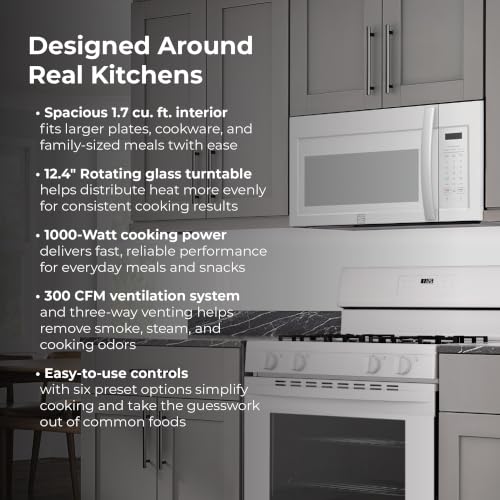 Kenmore Over-the-Range Microwave – 1.7 cu. ft. Capacity, White