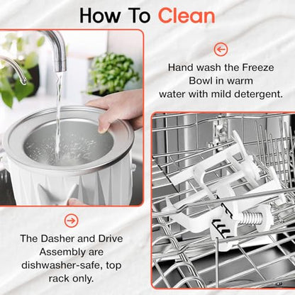 HOZODO Ice Cream Maker Attachment for KitchenAid Stand Mixer, 2 Quart
